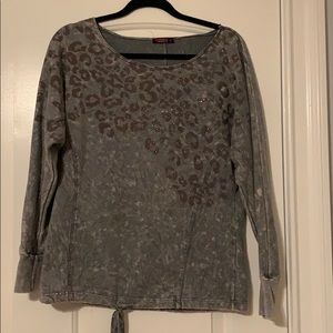 T Party cheetah print sweater